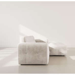 Diane - Canapé d'angle droit 4 places en velours texturé - Beige