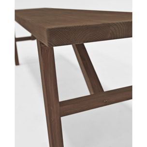 Banc en bois massif ton noyer en différentes tailles