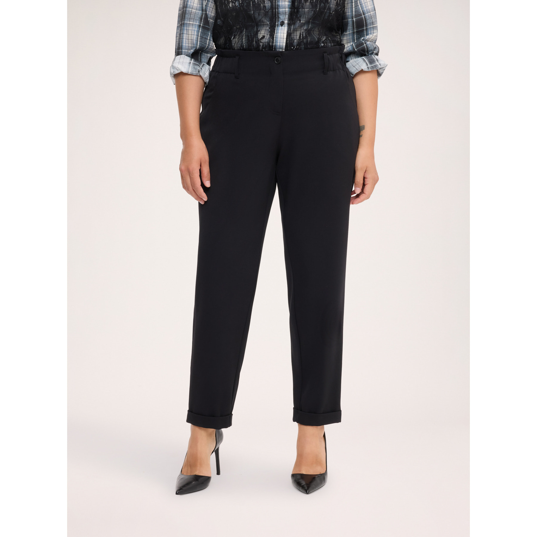 Fiorella Rubino - Pantaloni Balloon con vita elasticizzata - Nero