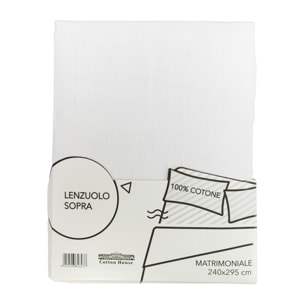 LENZUOLO SOPRA LETTO SINGOLO BIANCO 100% COTONE