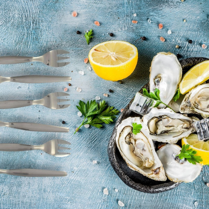 Lot de 12 fourchettes à huîtres Fackelmann Spécialités Culinaires
