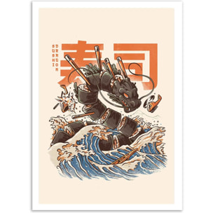 Affiche - Great Sushi Dragon - Ilustrata