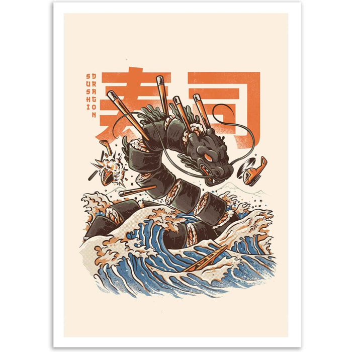 Affiche - Great Sushi Dragon - Ilustrata
