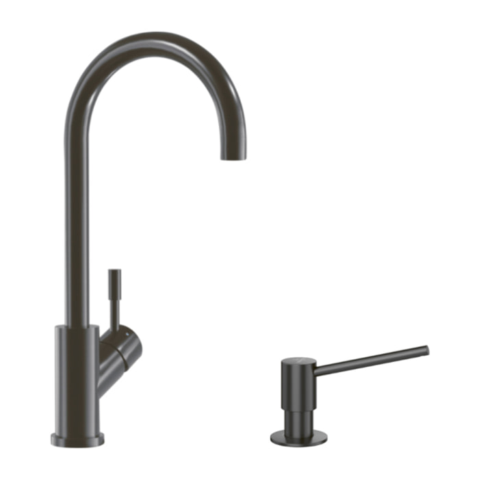 Robinet cuisine Umbrella + Distributeur de savon Anthracite