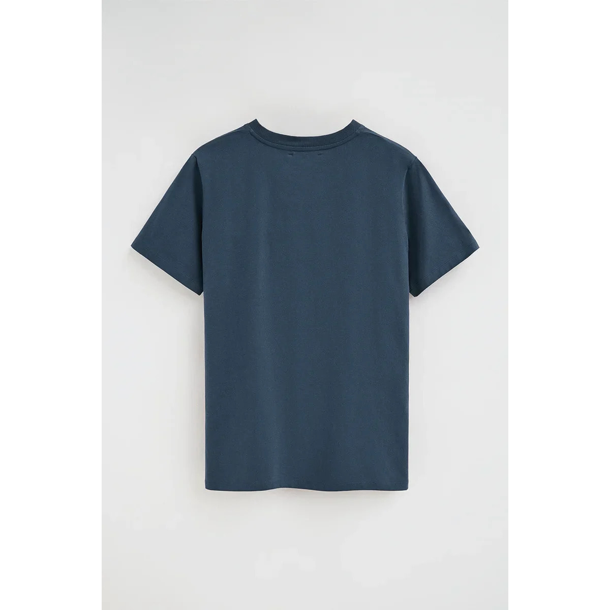 Camiseta azul denim de cuello pico con logo Rigby Go