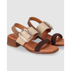 Sandalias de Serraje - Multi-Arena - Tacón: 4 cm