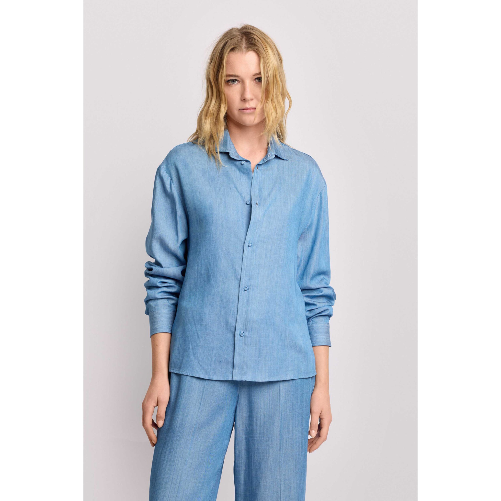 Kocca - Camicia con colletto a punta Donna, Tinta unita, Colletto di camicia