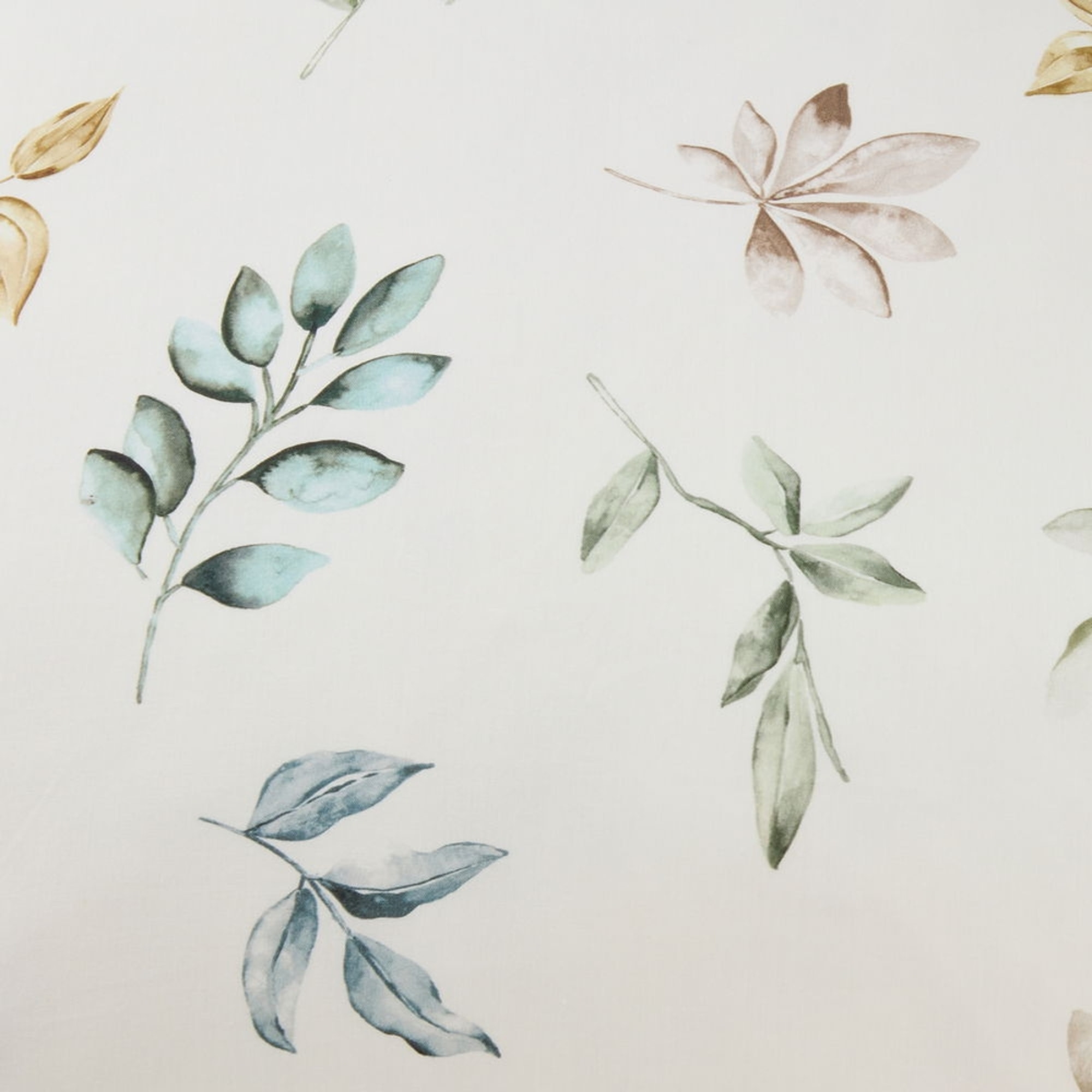 Funda cojín algodón hojas en rama Folo color verde 100% Algodón percal