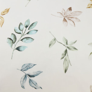 Funda cojín algodón hojas en rama Folo color verde 100% Algodón percal