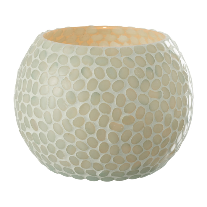J-Line bougeoir Boule - verre - blanc/bleu clair - large
