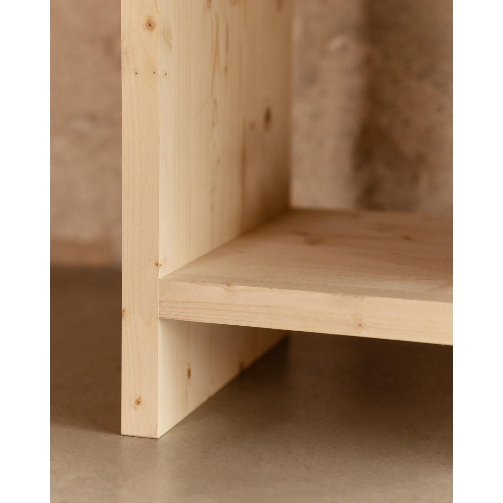 Étagère en bois massif ton naturel de 180x140cm Hauteur: 180 Longueur: 140 Largeur: 35
