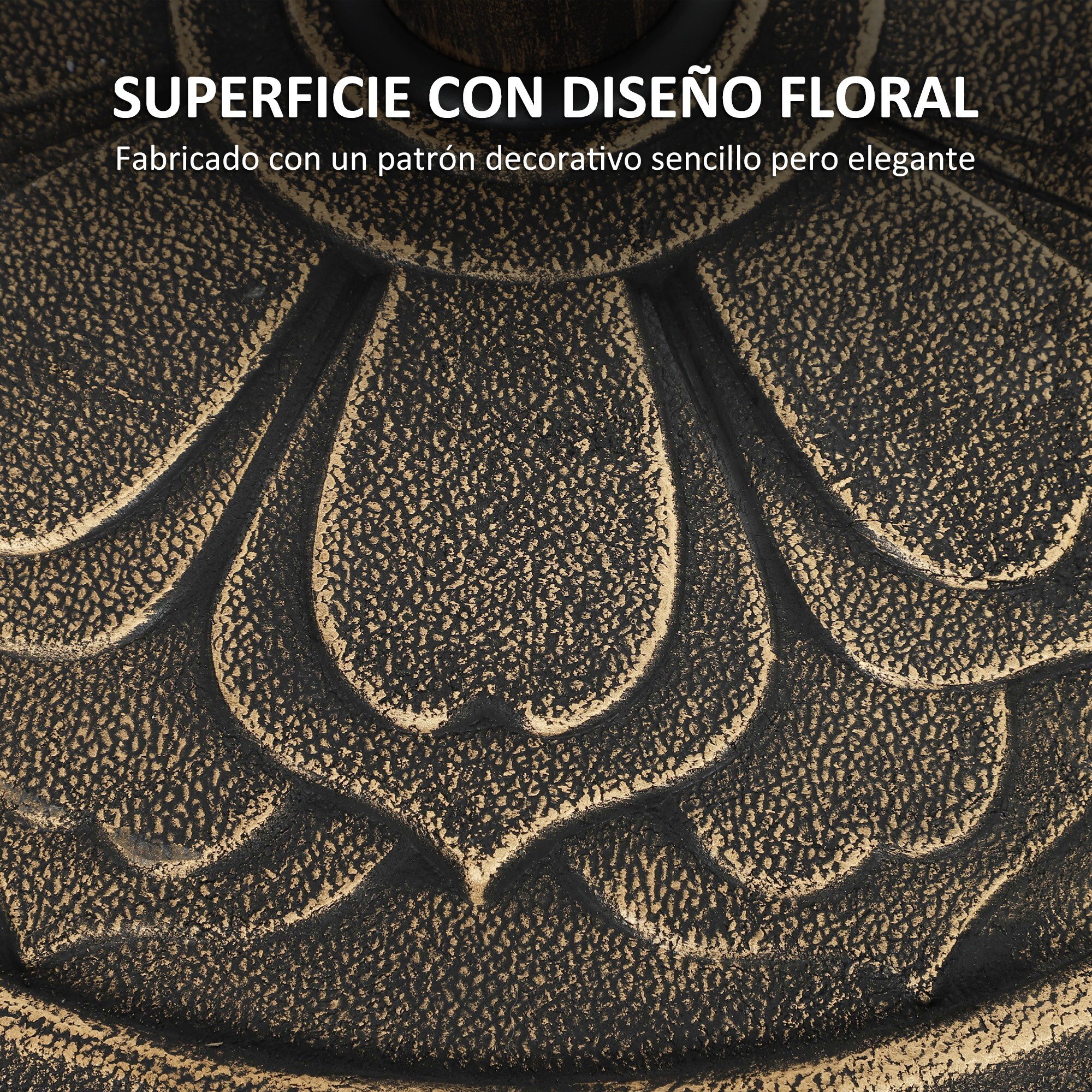 Base para Sombrilla Redonda Soporte para Parasol Pie para Sombrilla Relleno de Cemento Peso 12 kg para Jardín Terraza Bronce