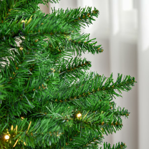 Árbol de Navidad Artificial Altura 180 cm Ignífugo con 714 Ramas 200 Luces LED