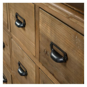 Buffet en bois recyclé 18 tiroirs - Miramas