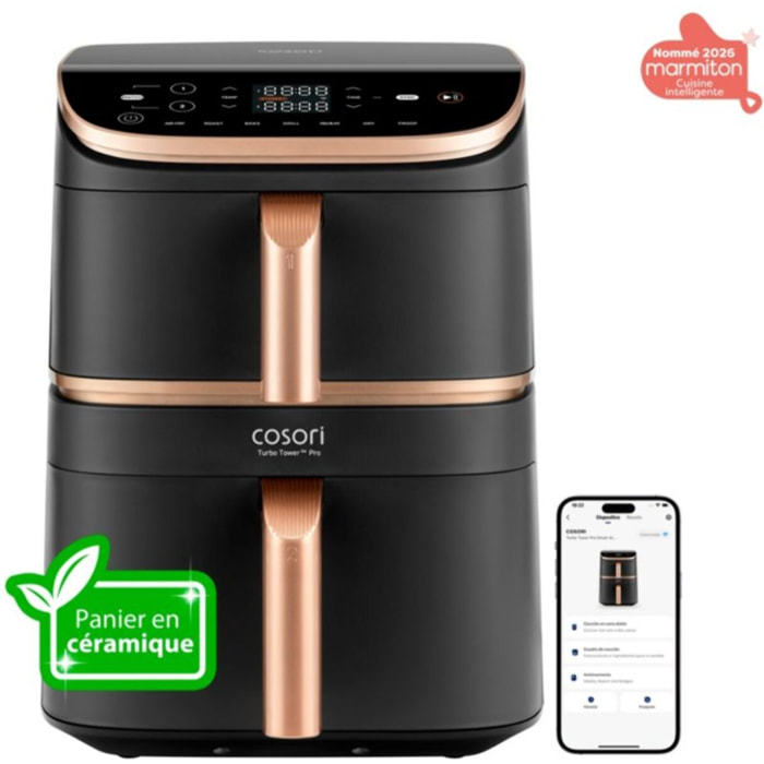 Friteuse sans huile COSORI KOSP0040EUN Turbo Tower Pro Smart, 10,8 L, panier céramique