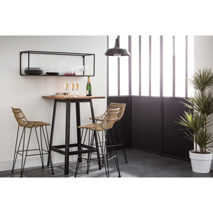 Table de bar design noire L70 cm JONES