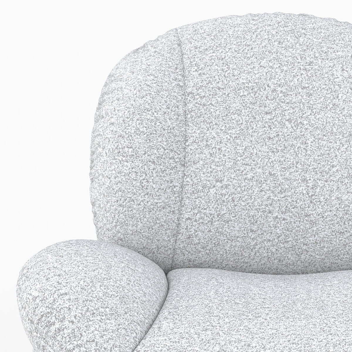 Fauteuil pivotant en tissu bouclé gris chiné - Ricci