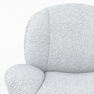 Fauteuil pivotant en tissu bouclé gris chiné - Ricci