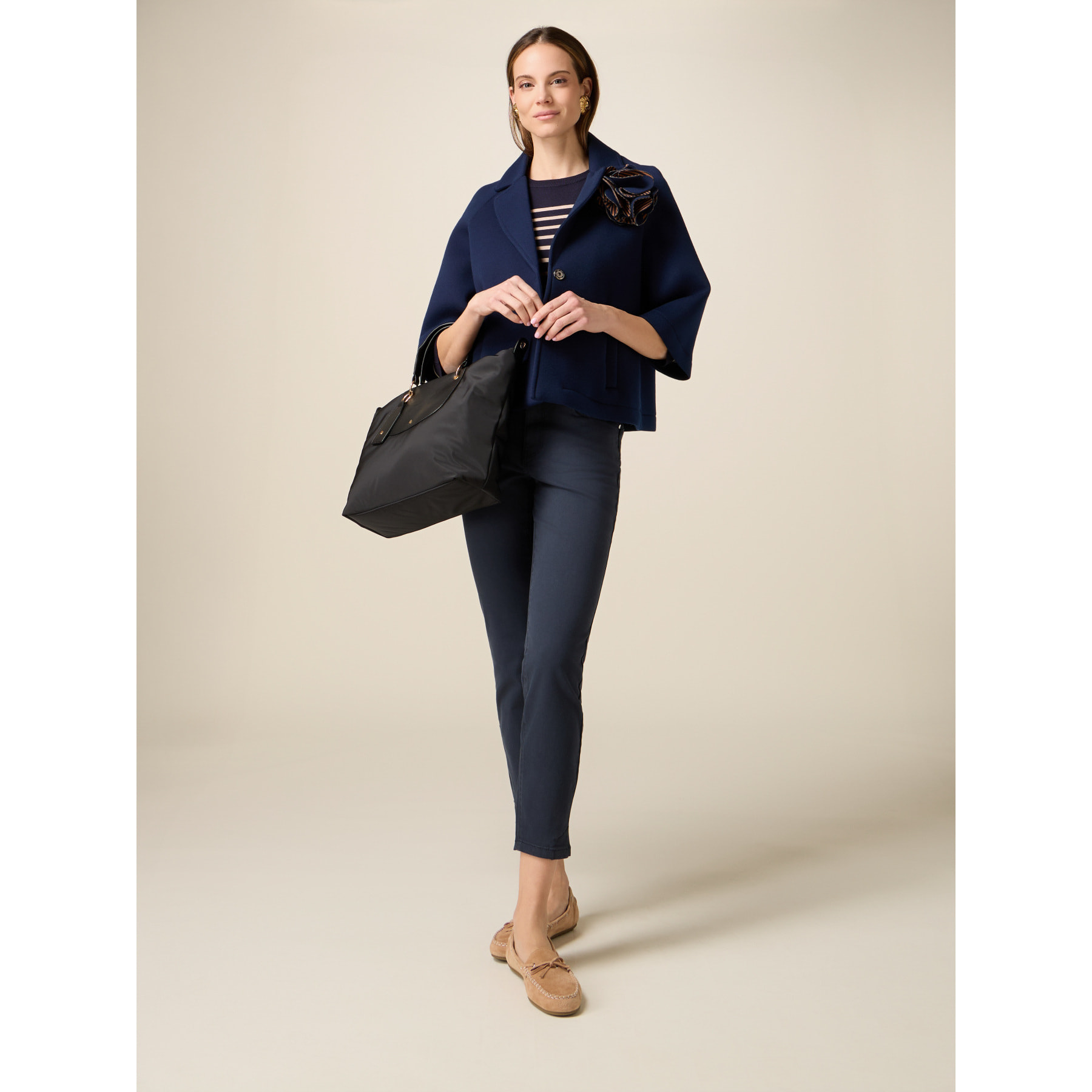 Oltre - Pantalones skinny con cadena metálica - Azul