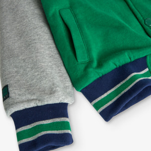 Cazadora felpa bicolor de niño -BCI