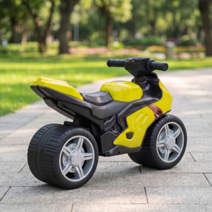 Draisienne moto de course larges roues effets sonores jaune vert