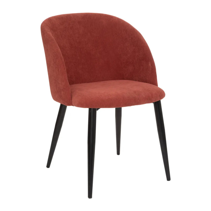 Fauteuil "Celeste" velours côtelé rose terracotta