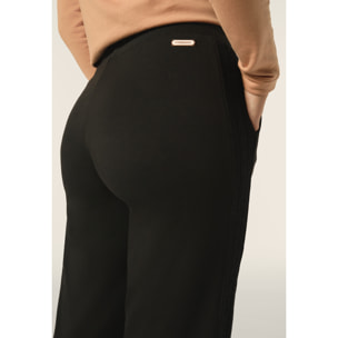 Pantalone lungo in felpa modal con bande a trecce