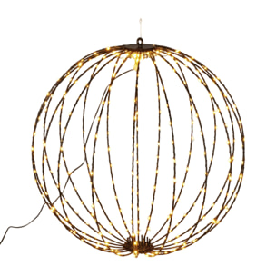 bola navideña luminosa con 320 luces led blancas cálidas 50cm