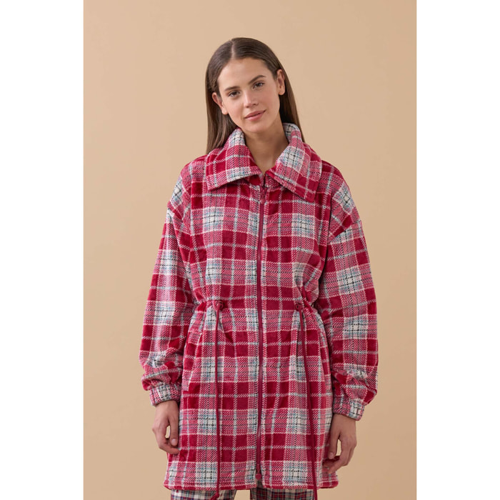 Vestaglia donna heart paris in coral con zip Noidinotte