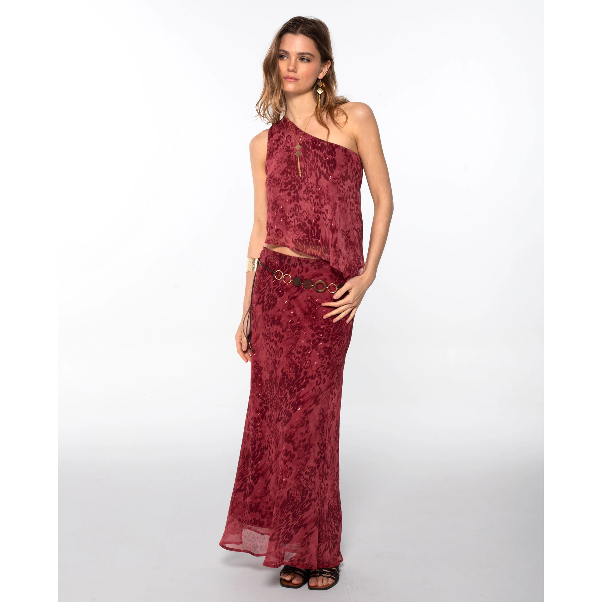 Falda larga estampada