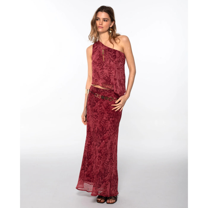 Falda larga estampada