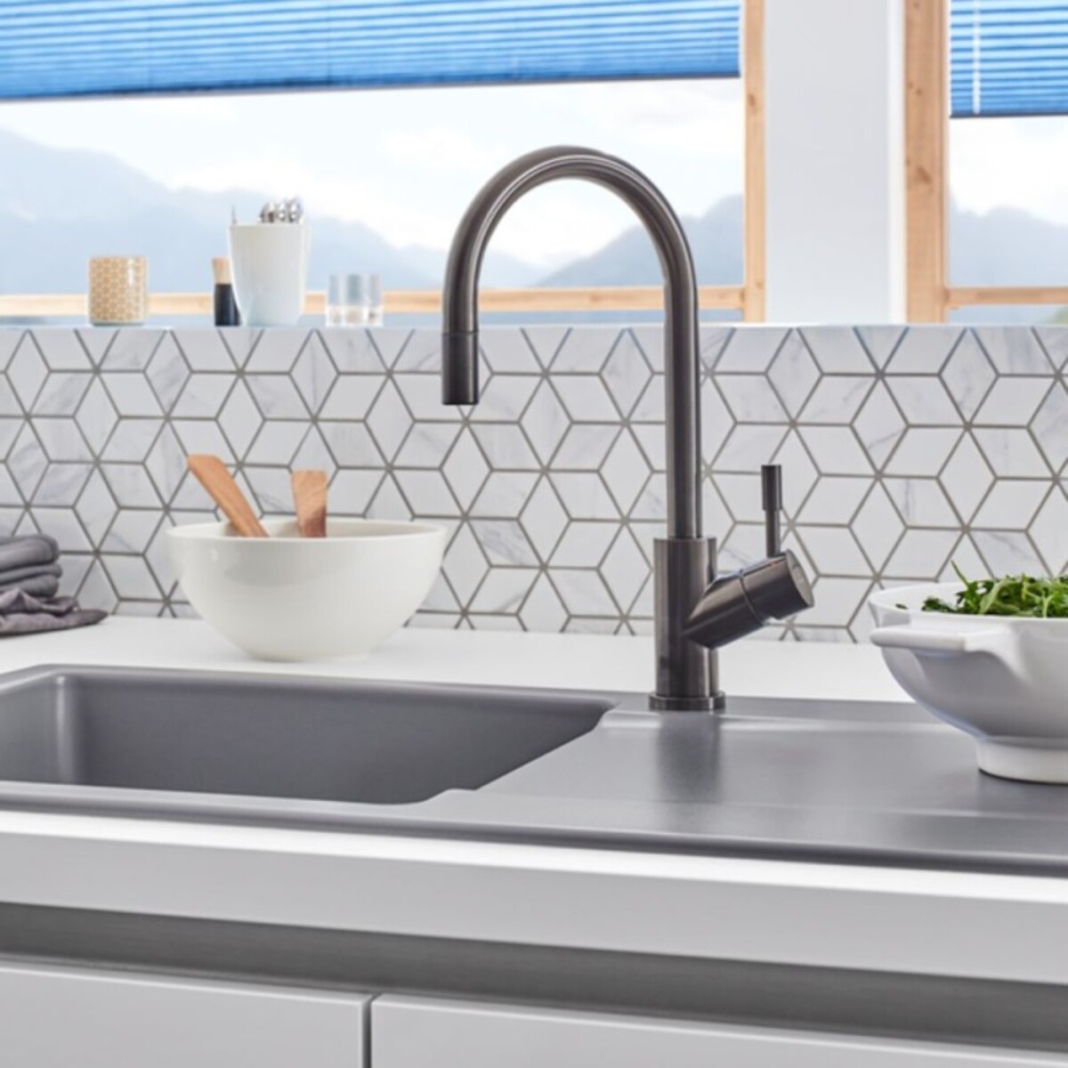 Evier 1 bac Siluet 60 Blanc CeramicPlus
