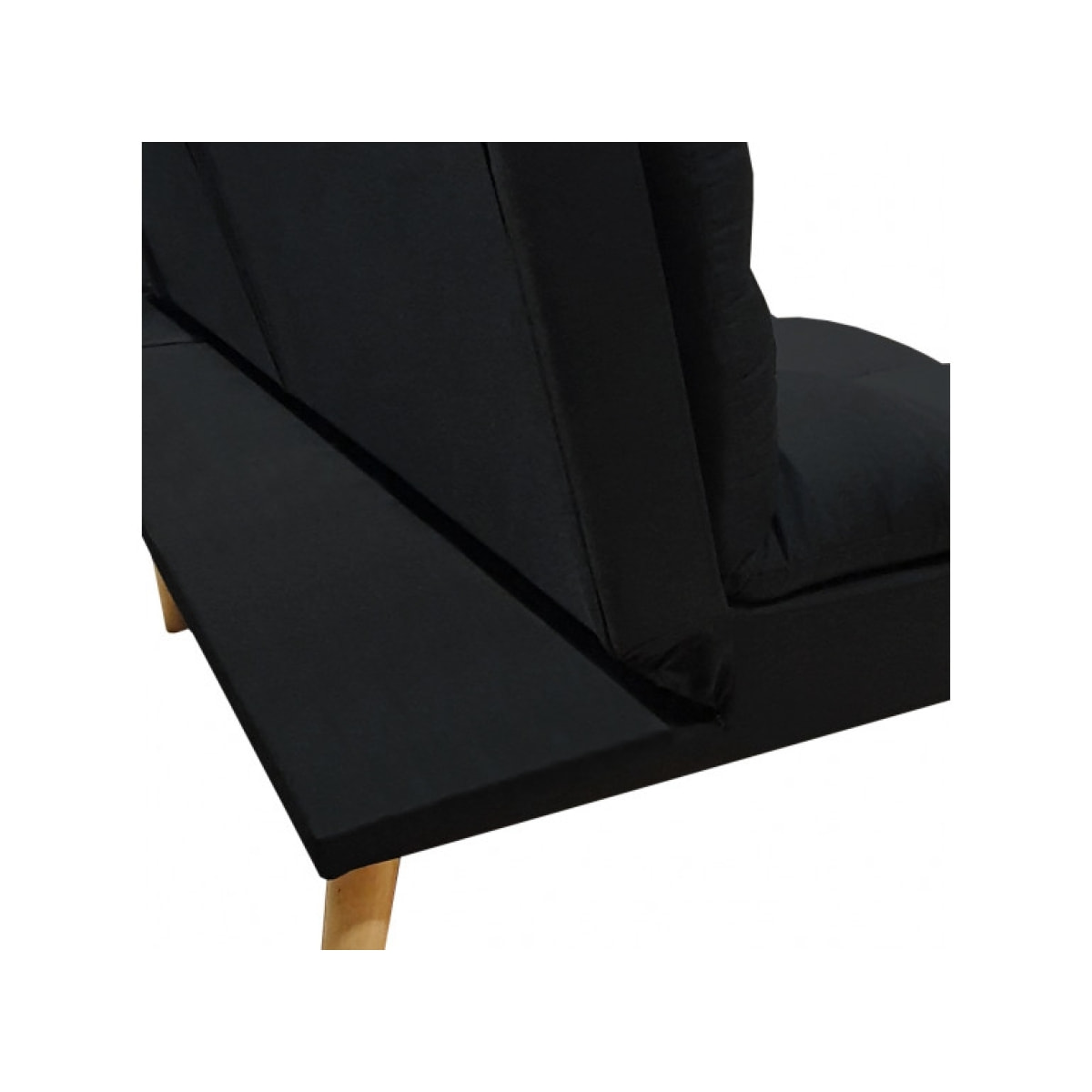 Canapé banquette d'angle convertible en tissu capitonné noir - CASSIE