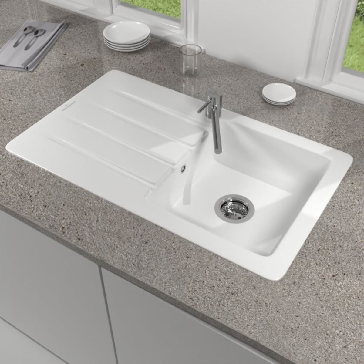 Evier 1 bac 86 x 51 cm Architectura 50 Blanc