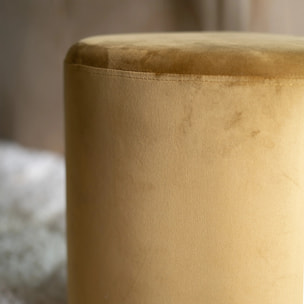 Pouf en velours jaune - Emmy