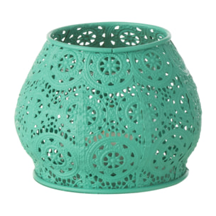 J-Line bougeoir Cylindre - métal/verre - cyan - small