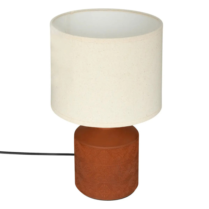 Lampe à poser "Kassy" H34cm rose terracotta