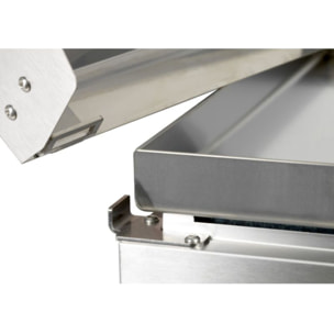 Plancha électrique KRAMPOUZ PFSY2AA-KR inox 2 brûleurs à poser, 54x33 cm