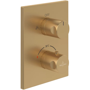 Mitigeur thermostatique encastré 2 voies Universal rectangle Or brossé