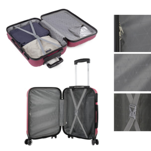 Juego De Trolley Cabina Y Neceser Itaca Havel Fresa