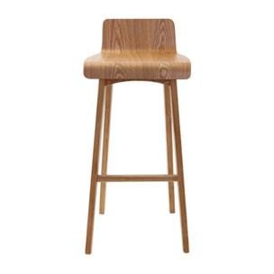 Tabourets de bar scandinaves en bois clair H75 cm (lot de 2) BALTIK