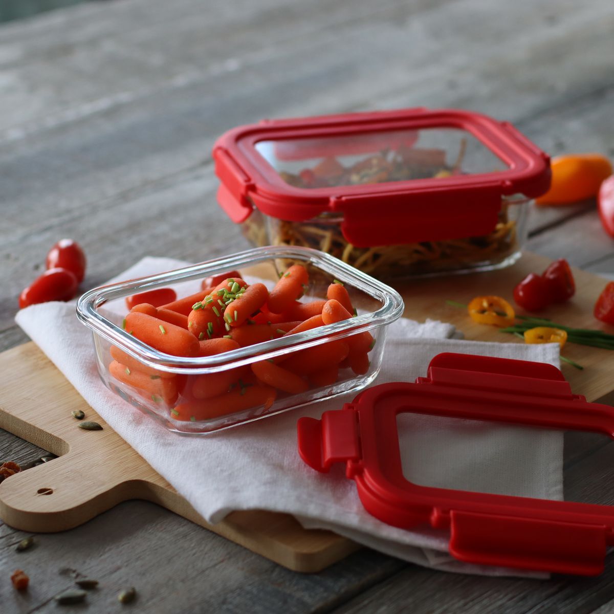 Boîte hermétique rectangle 370ml en verre CRISTAL