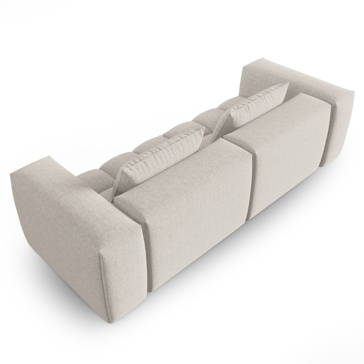 Canapé modulable "Lorella" 3 places en tissu structurel beige