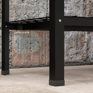 Jardinière sur pieds potager dim. 104L x 39l x 80H cm étagère 2 roues + insert d'irrigation métal noir