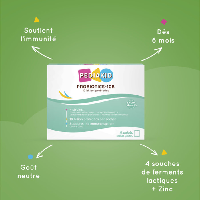PEDIAKID - Box Désordres Intestinaux - Sirop-Nausées Vomissements Mal des transports, Diarea, Probiotiques-10M - Aide à soulager les troubles gastriques, nausées, vomissements - Dès 6 mois