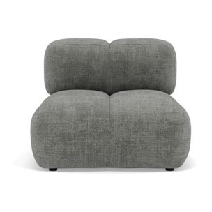Grace - module d'assise sans accoudoir en velours texturé - Gris