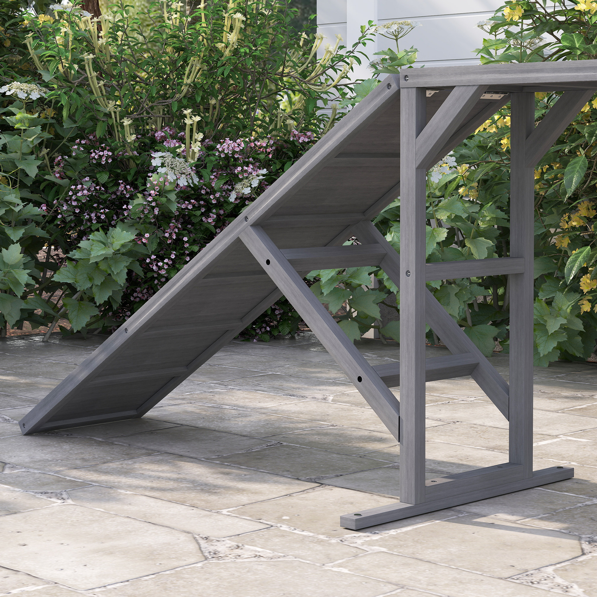 Rampe d'agilité pour chien barres de sécurité surface antidérapante max. 40Kg bois gris