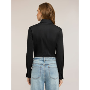 Motivi - Camisa de popelina de algodón - Negro