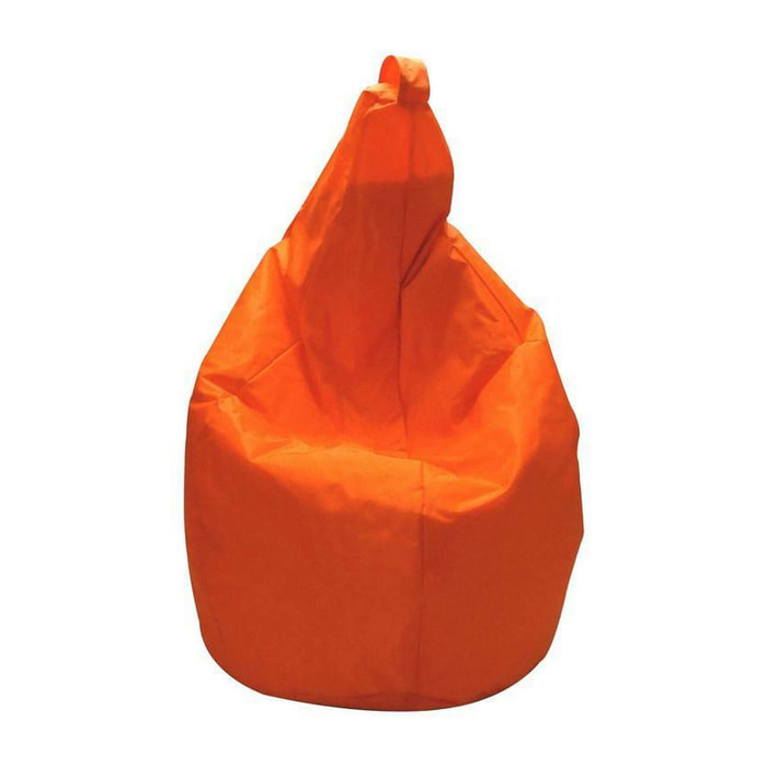 Pouf Angillina, Poltrona multiuso, Poltroncina sacco, Pouf poggiapiedi, Made in Italy, 80x80 h120 cm, Arancione