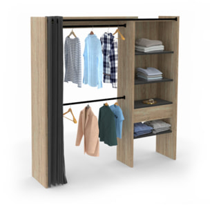 Dressing Aline extensible 120-170cm effet bois